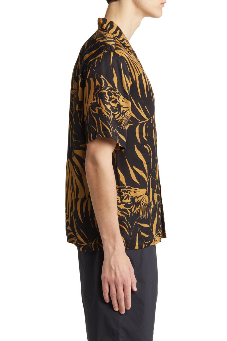 Wildcat Short Sleeve Button-Up Camp Shirt, Alternate, color, SEASHELL BROWN