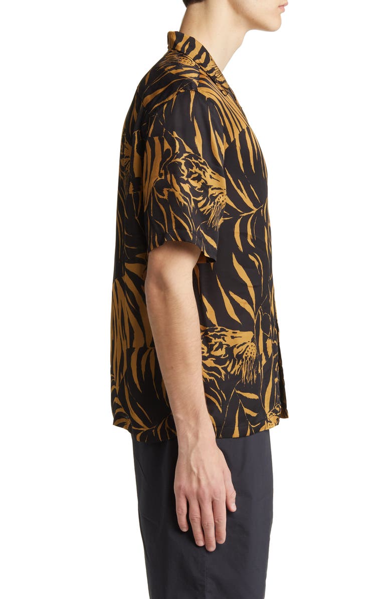 AllSaints Wildcat Short Sleeve Button-Up Camp Shirt, Alternate, color,