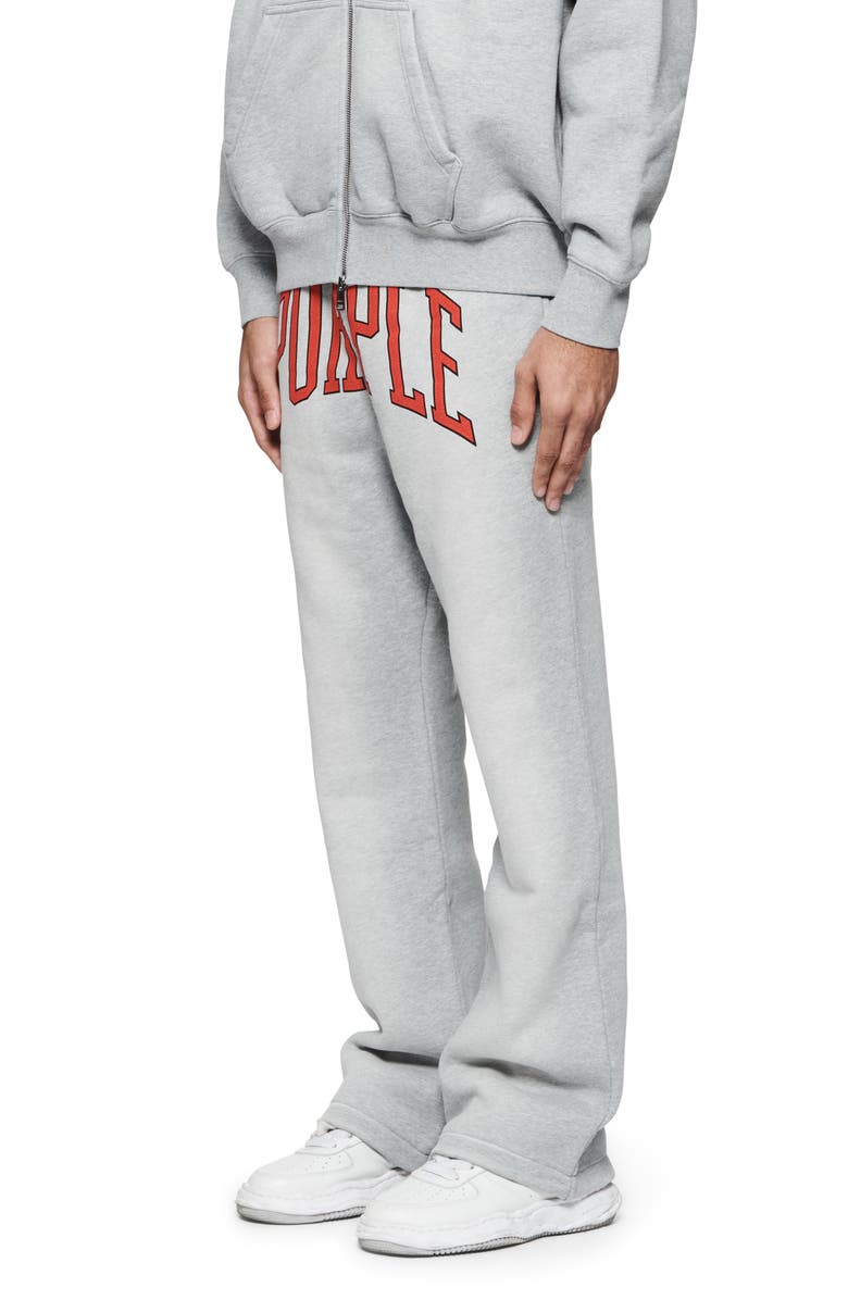 PURPLE BRAND Logo Flare Leg Fleece Graphic Sweatpants, Alternate, color, 
