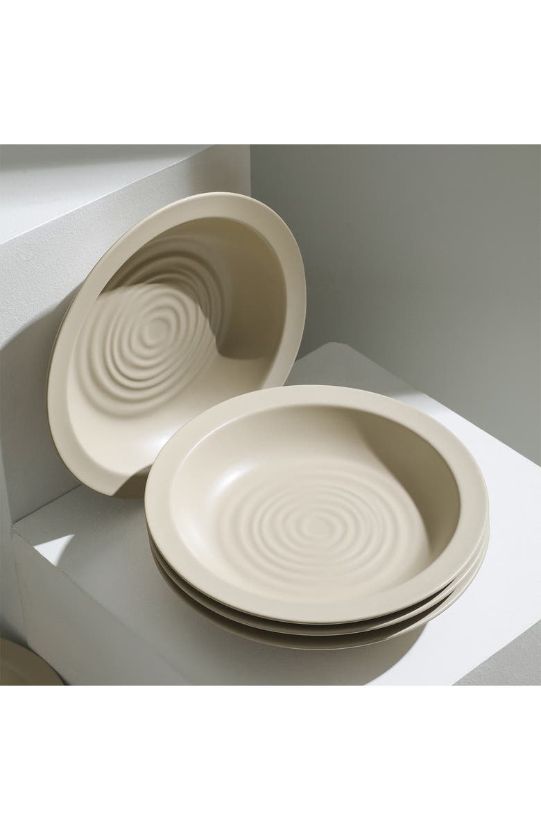 Stone Lain Orbit Stoneware 4-Piece Pasta Bowl Set, Alternate, color, Beige