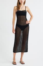 Open Edit Open Stitch Cotton Blend Sweater Dress