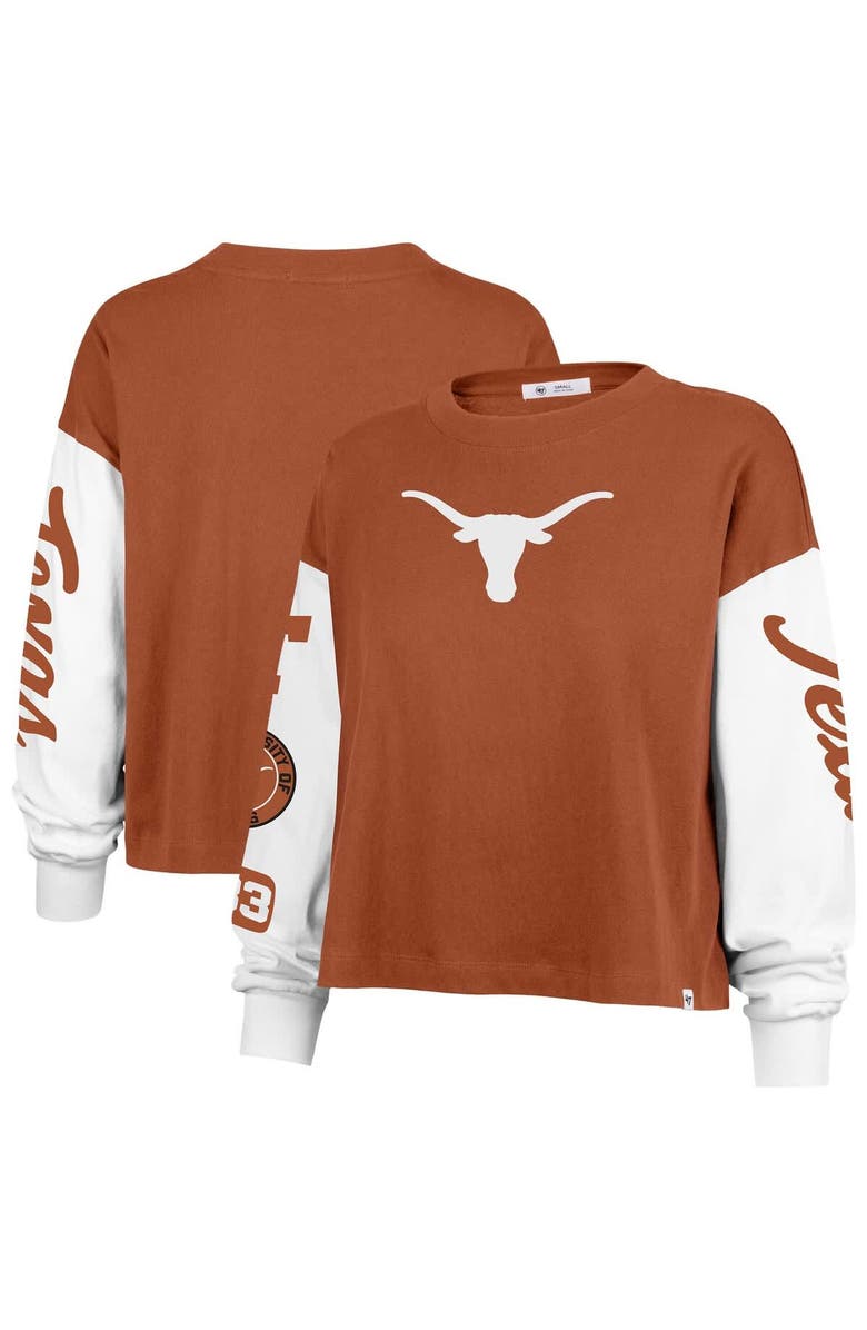 '47 Women's '47 Texas Orange Texas Longhorns Sydney Long Sleeve T-Shirt, Main, color, Burnt Orange