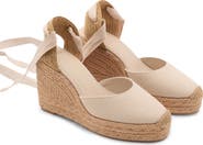 MANGO Ankle Wrap Platform Wedge Espadrille