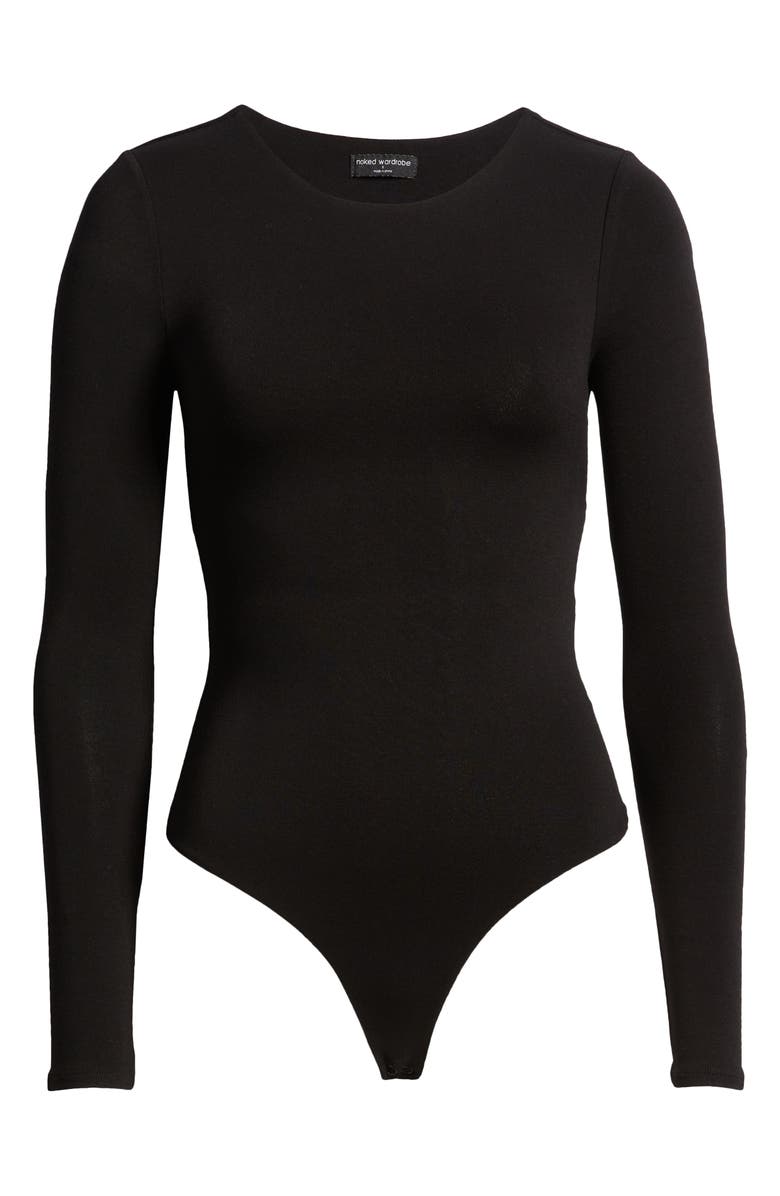 Naked Wardrobe Long Sleeve Bodysuit, Alternate, color, 