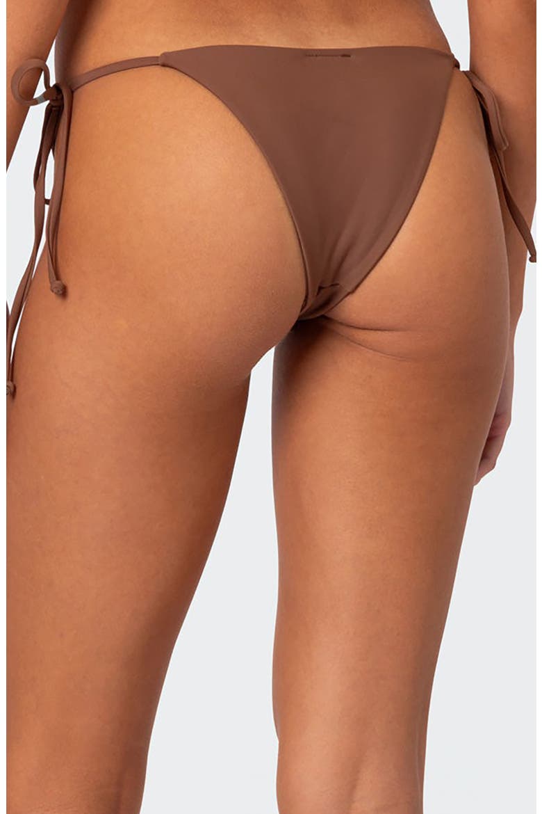 Cassey Lacey Side Tie Bikini Bottoms, Alternate, color, BROWN