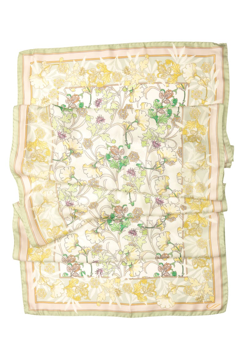 Ofelia - Long Silk Scarf for Women, Alternate, color, Lime