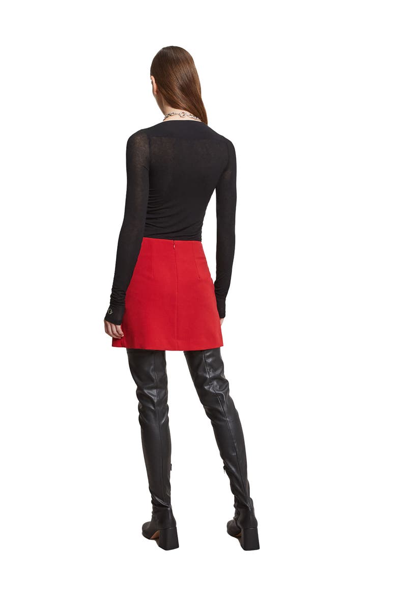 Solid Mini Skirt, Alternate, color, Lipstick