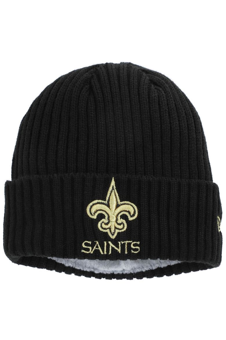Youth New Era Black New Orleans Saints Team Logo Core Classic Cuffed Knit Hat, Alternate, color, Black