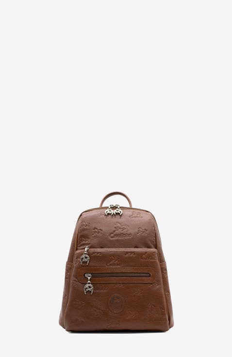 Cavalo Lusitano 412 Embossed Leather Backpack