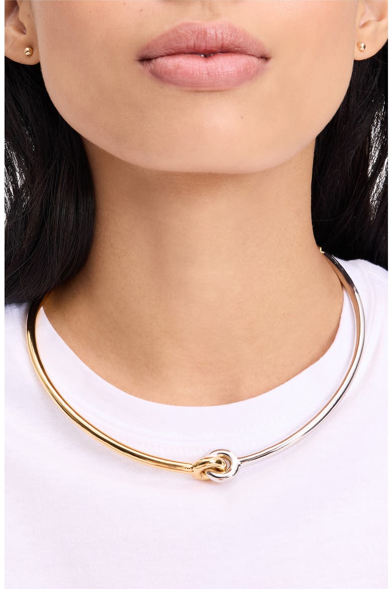 mixed metallic choker, Alternate, color, SILVER GOLD