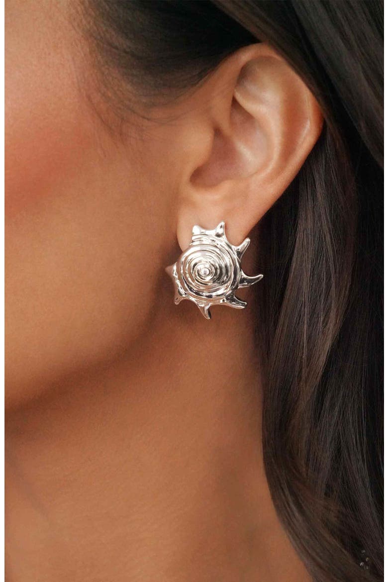 Sorrento Shell Statement Earrings, Alternate, color, SILVER