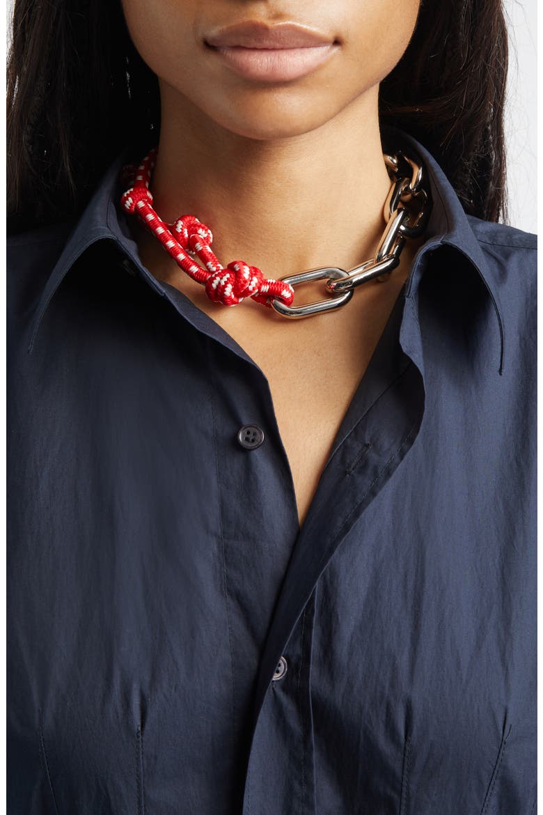 Rope & Chain Necklace, Alternate, color, RED WHITE