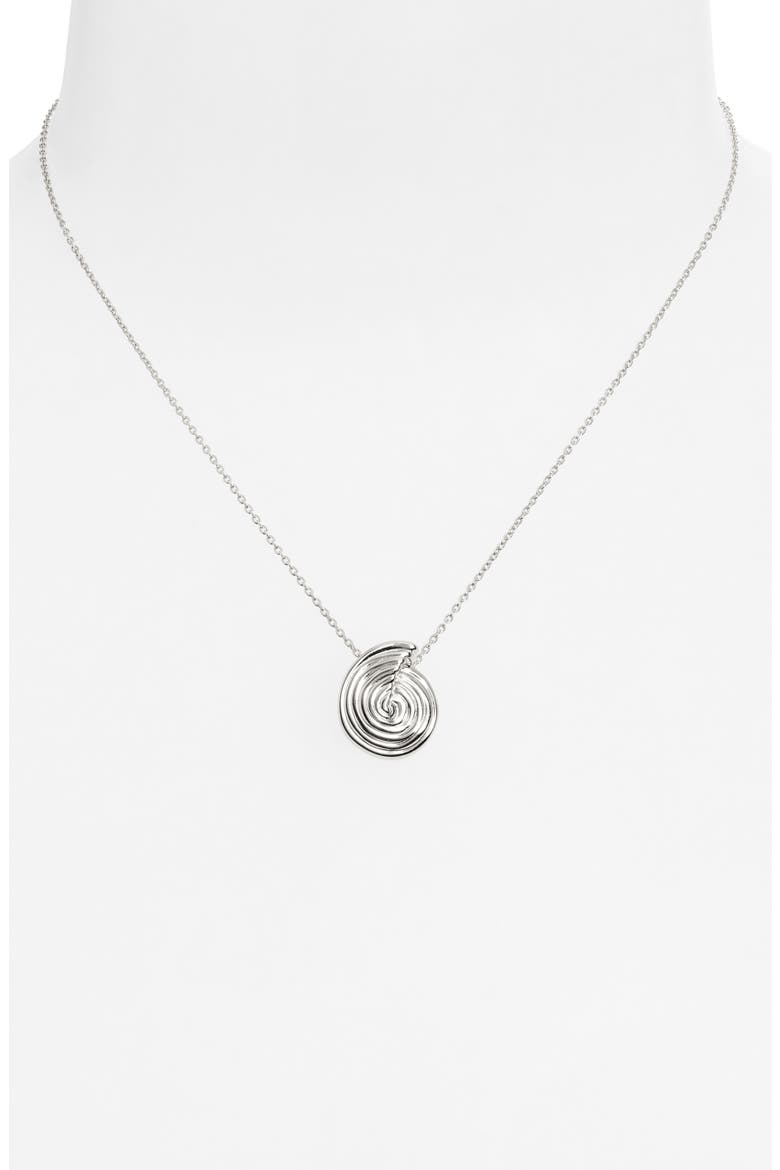 Mini Spiral Pendant Necklace, Alternate, color, SILVER