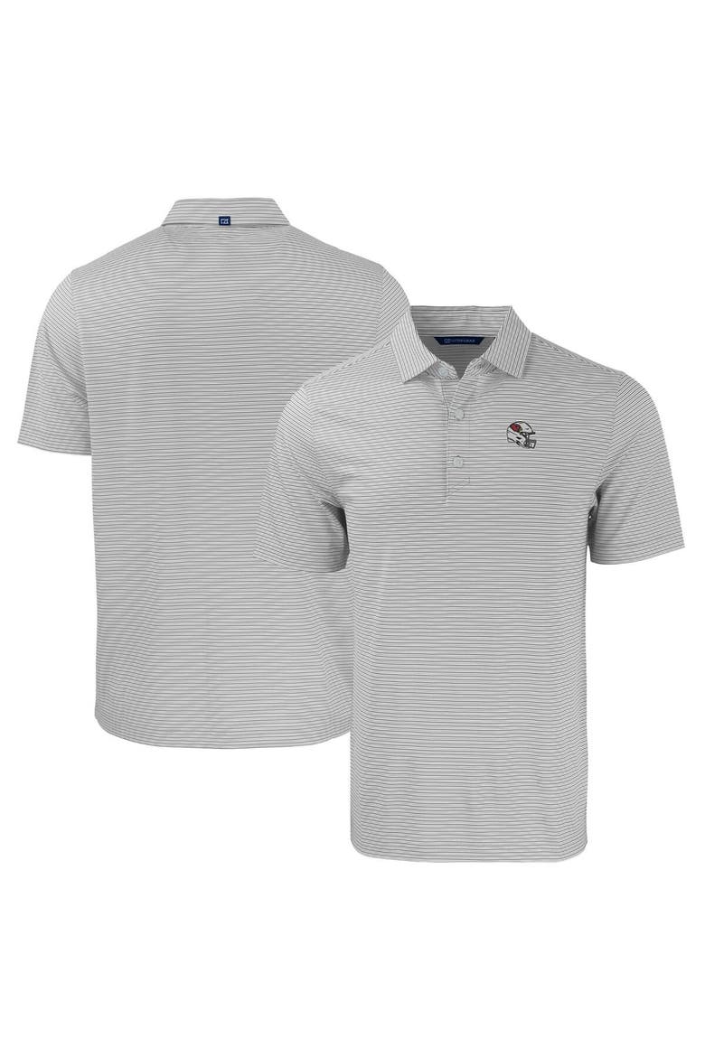 Men's Cutter & Buck  Gray/White Arizona Cardinals Helmet Forge Eco Double Stripe Stretch Recycled Polo, Main, color, Gray