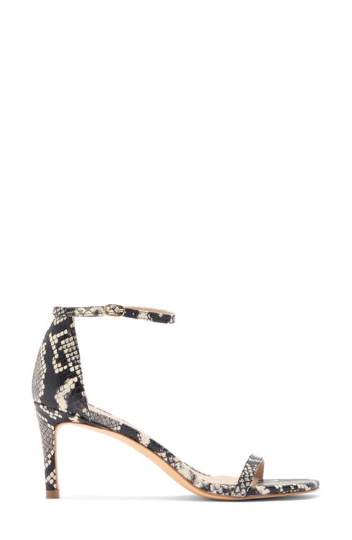 Stuart Weitzman Amelina 75 Snakeskin Print Sandal In Natural.