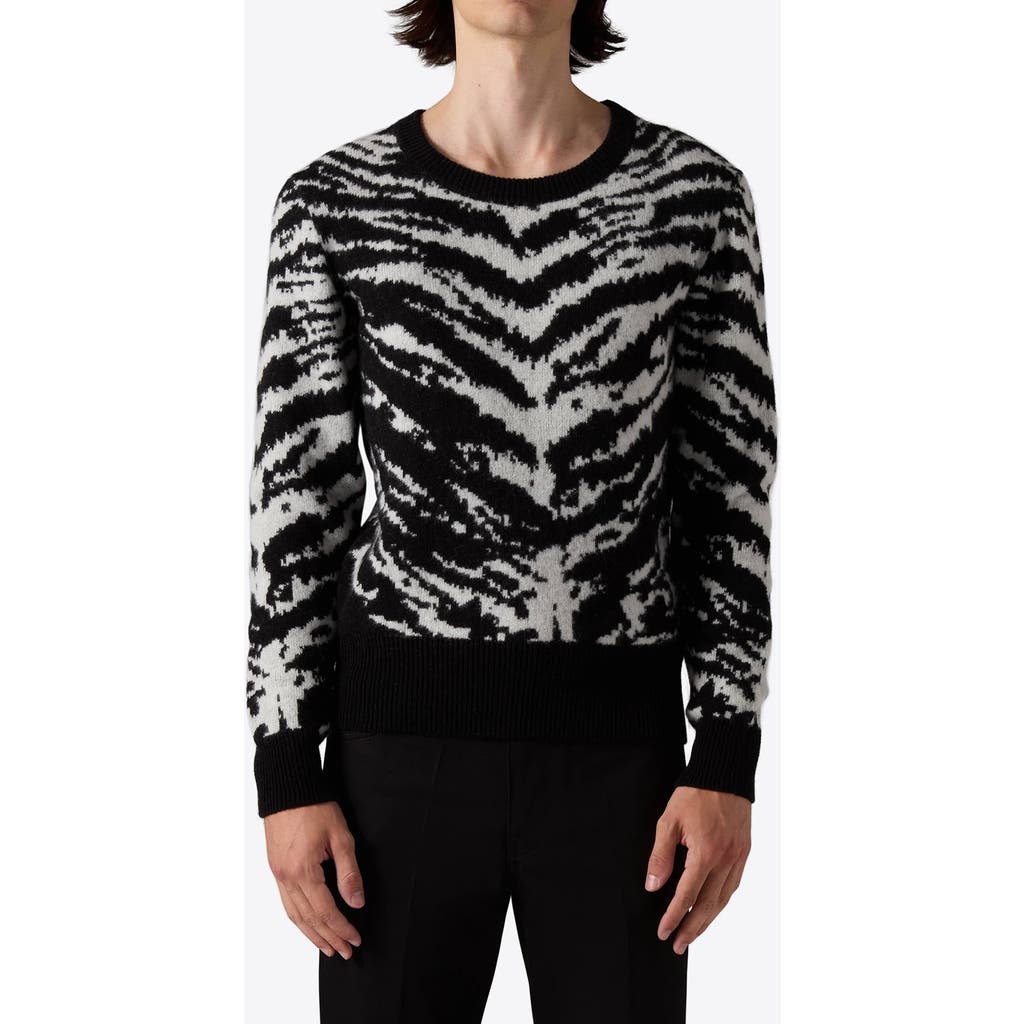 Blk Dnm Zebra Stripe Merino Wool Sweater