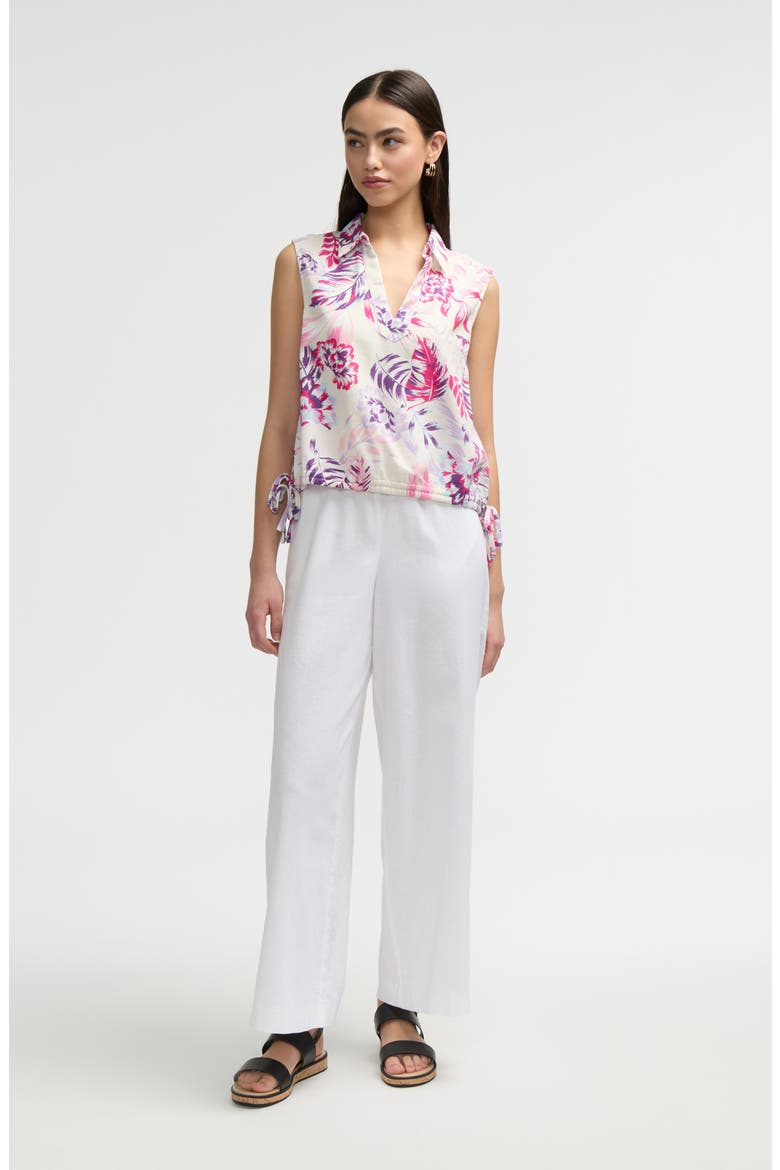 Sleeveless Drawstring Hem Top, Alternate, color, TROPICAL PINK