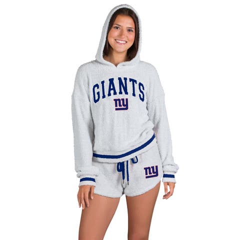 Women
s Concepts Sport  Gray New York Giants Whitley Long Sleeve Hoodie Top 
Shorts Set