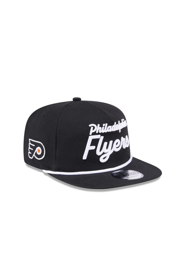 Men's New Era  Black Philadelphia Flyers Team Text Golfer Adjustable Hat, Main, color, Black