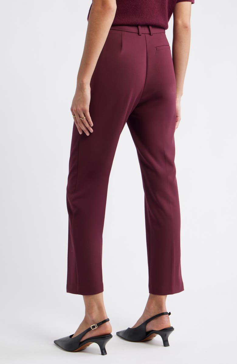 Nordstrom The Lena Slim Cropped Trousers, Alternate, color, Burgundy Royale