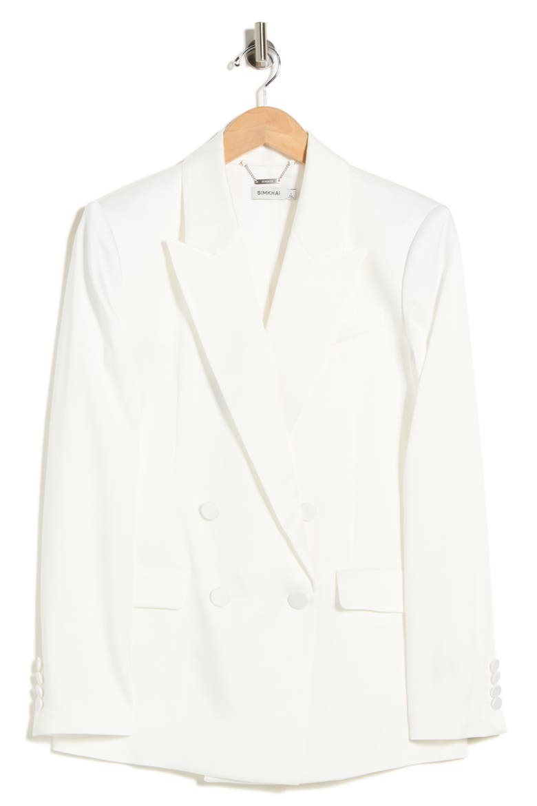 Norah Double Breasted Blazer, Alternate, color, WHITE