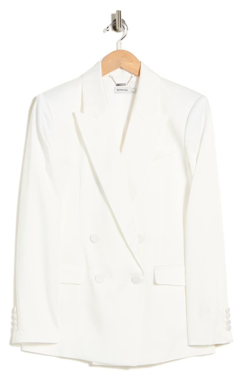 Simkhai Norah Double Breasted Blazer, Main, color, White