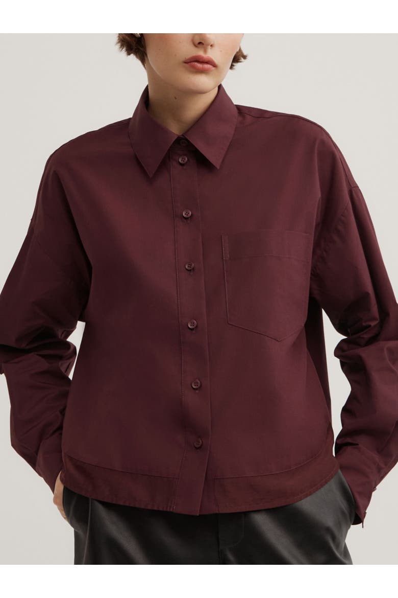 Sheer Insert Shirt, Alternate, color, Wine