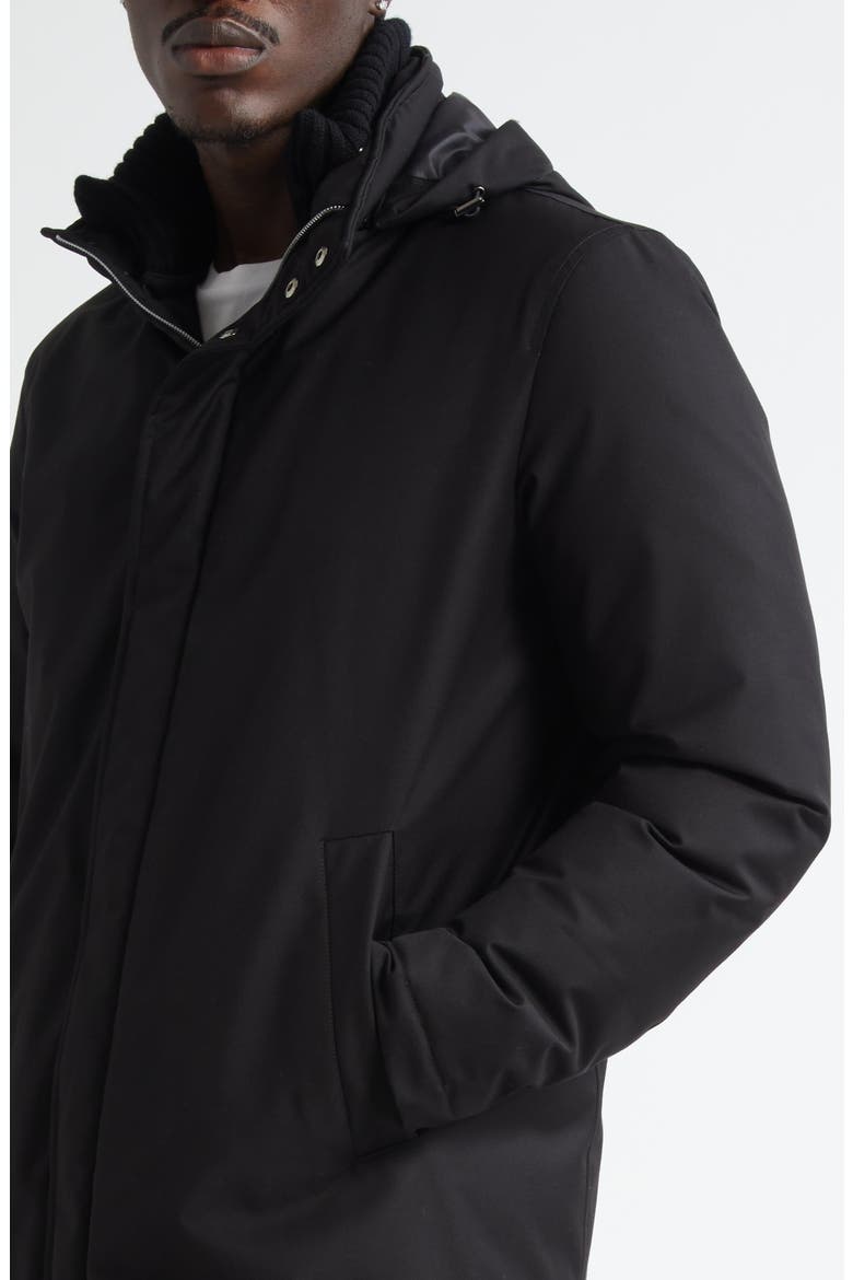 Windproof Hooded Down Parka, Alternate, color, BLACK
