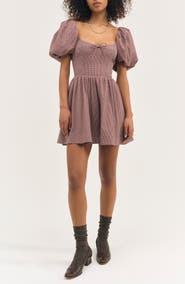 For Love & Lemons Florence Plaid Minidress