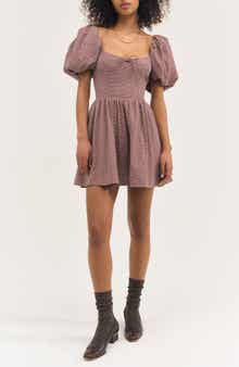 For Love & Lemons Florence Plaid Minidress