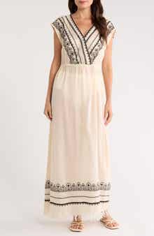 Elan Embroidered Cover-Up Maxi Dress