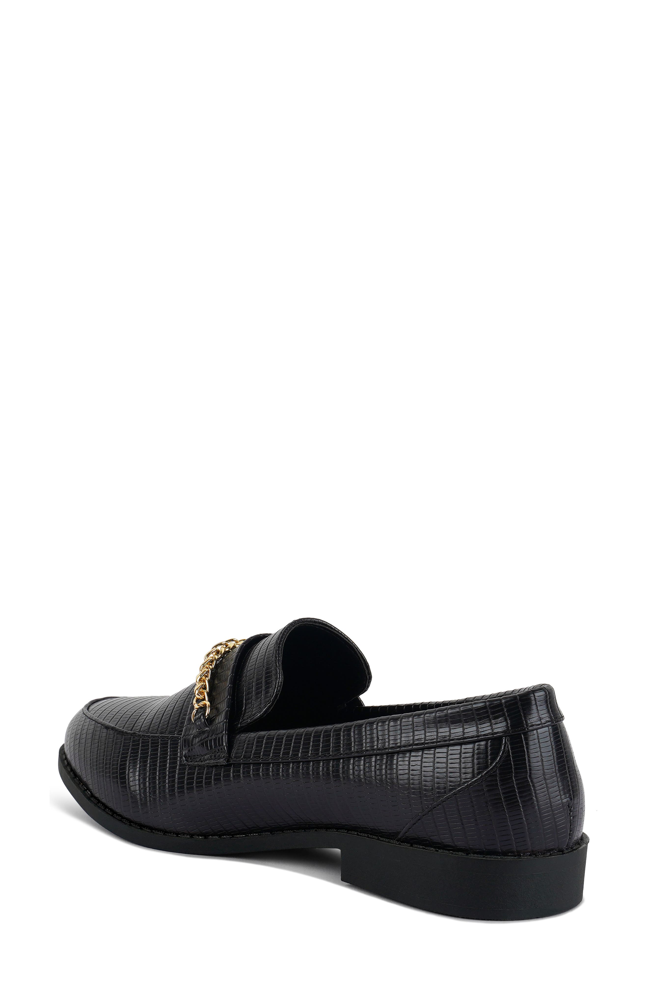 LONDON RAG Vouse Croc Embossed Bit Loafer, Alternate, color, Black