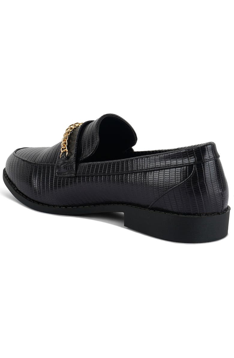 LONDON RAG Vouse Croc Embossed Bit Loafer, Alternate, color, Black