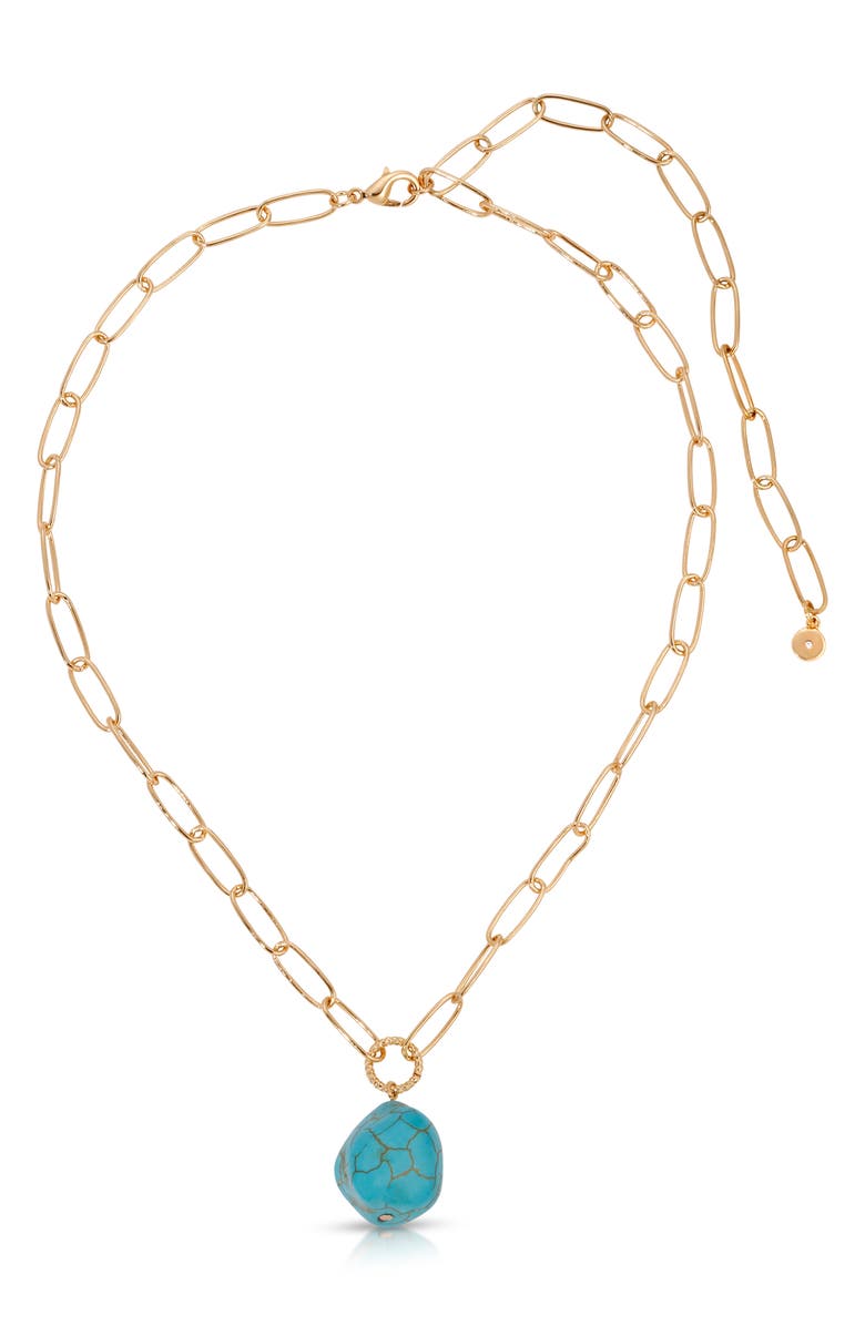 Ettika Turquoise Pendant Necklace, Alternate, color, Turquoise