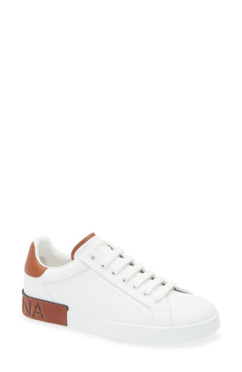 Dolce & Gabbana White Leather Portofino Sneakers