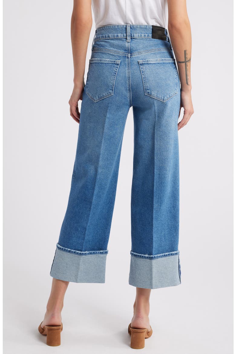 Sasha Cuffed High Waist Ankle Wide Leg Jeans, Alternate, color, WLKOFFAME