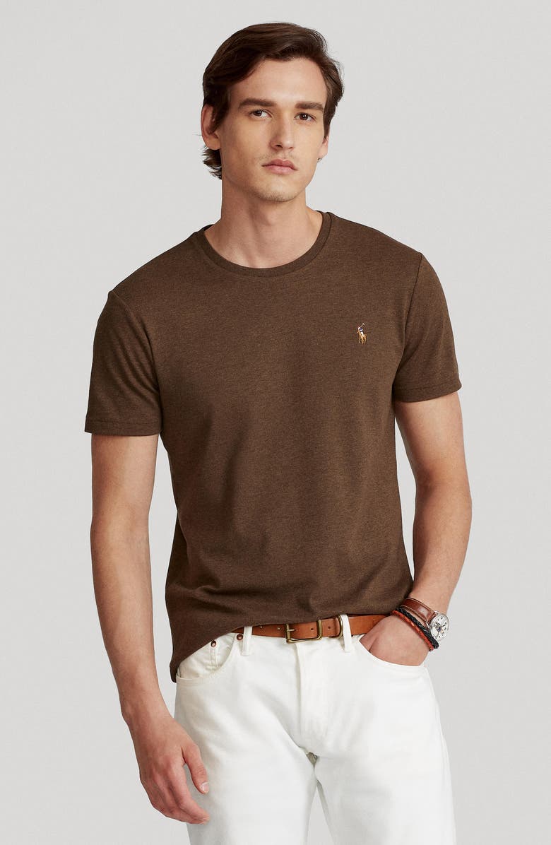 Polo Ralph Lauren Classic Fit Cotton Crewneck T-Shirt, Alternate, color, Nutmeg Brown Heather