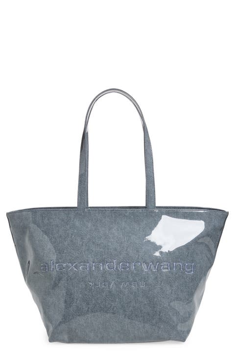 Punch Lacquered Denim Tote Bag