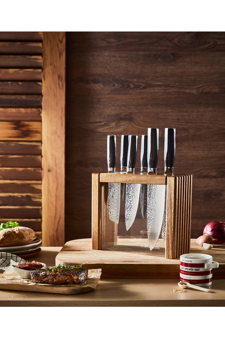 Damashiro EMPEROR® 7-Piece Makoto Knife Block, Alternate, color, Silver