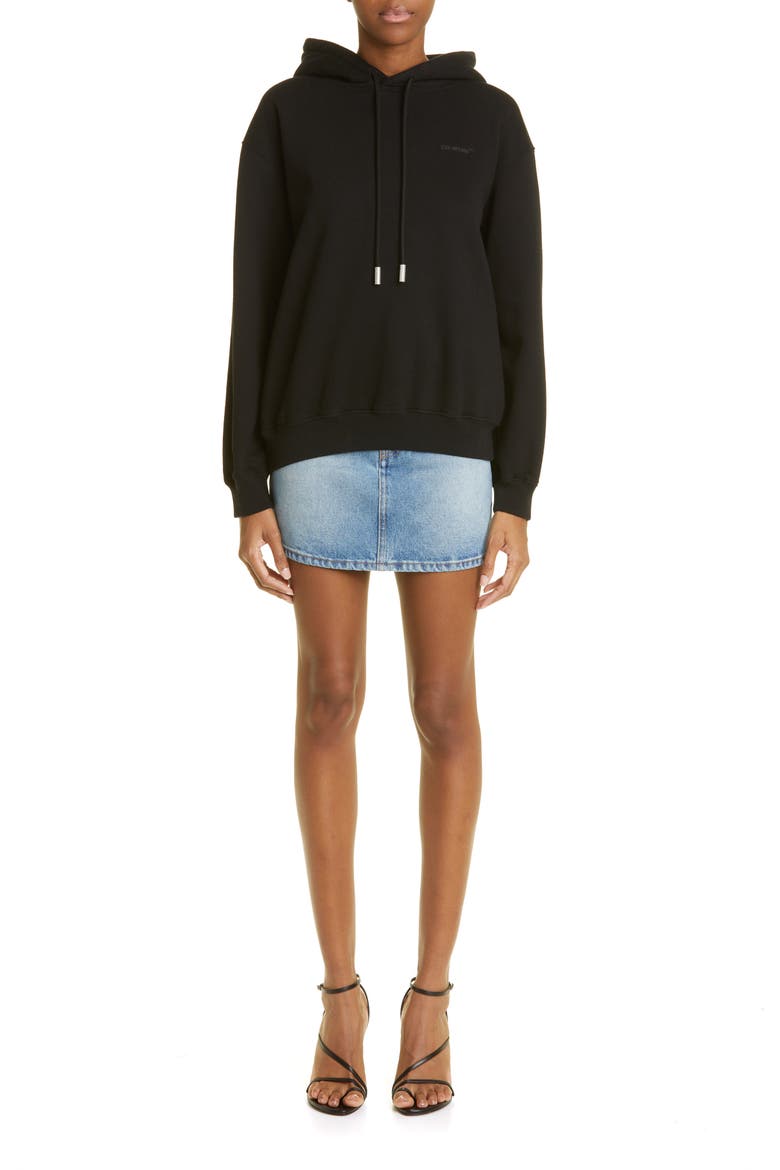 Corporate Denim Miniskirt, Alternate, color, BLUE WHITE