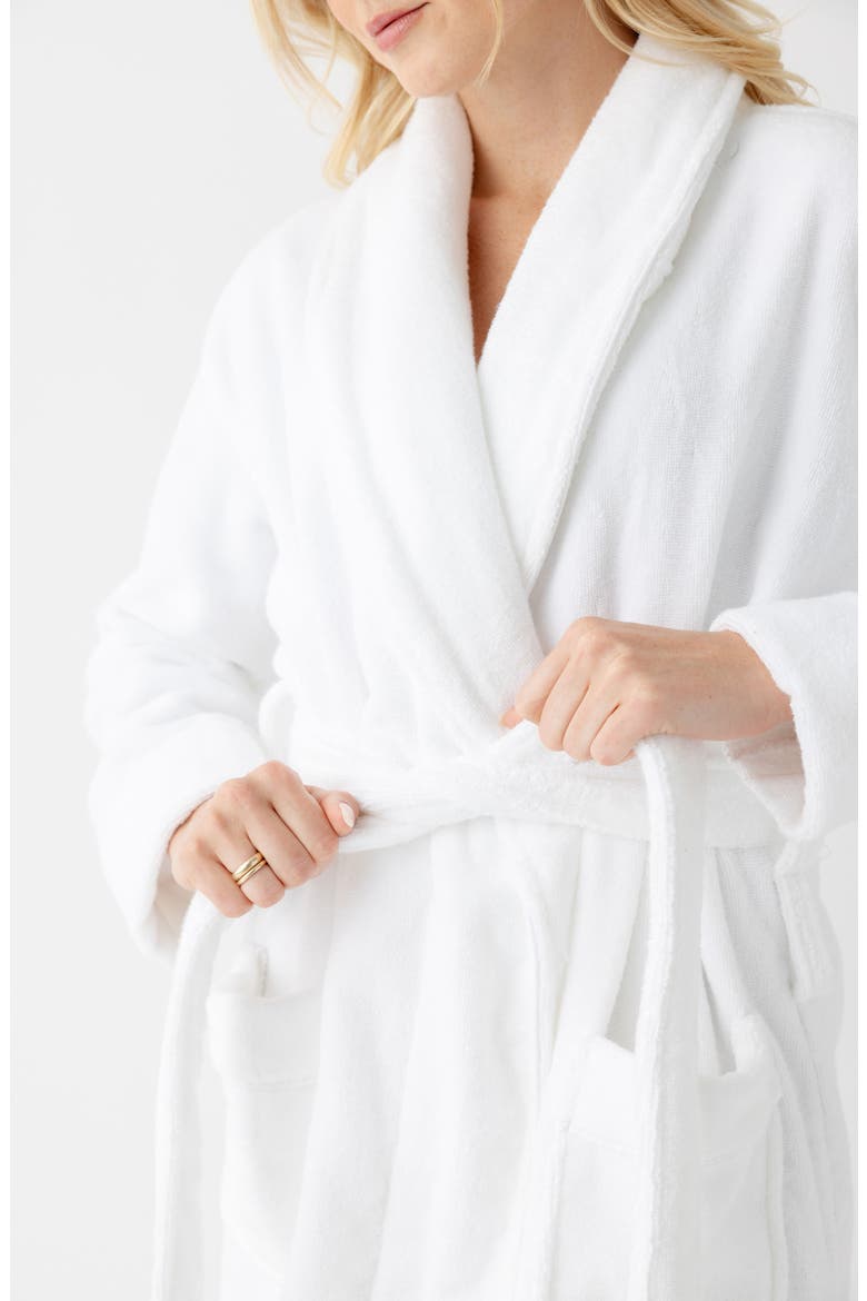 Luxe Bath Robe, Alternate, color, WHITE