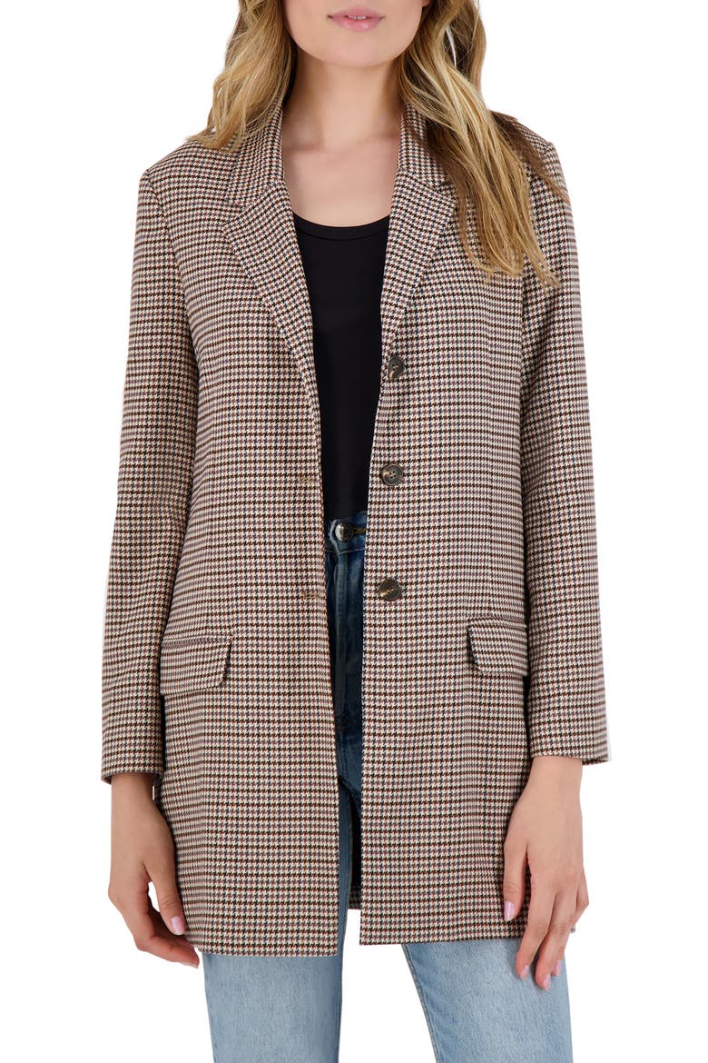 BB Dakota Checking Up Check Blazer, Main, color, WALNUT