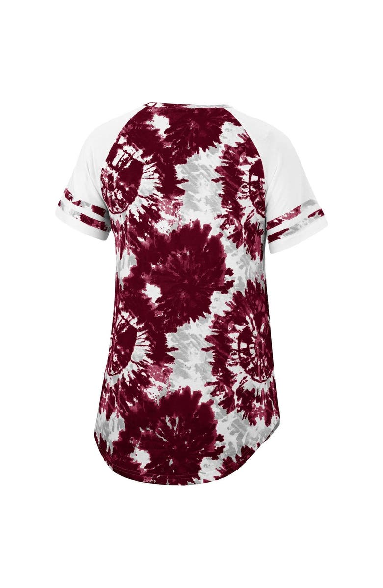 COLOSSEUM Women's Colosseum Maroon/White Virginia Tech Hokies Annie Oversized Tie-Dye Raglan T-Shirt, Alternate, color, 