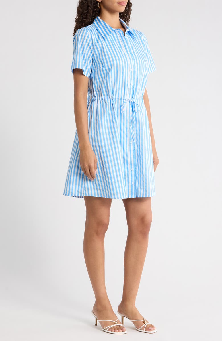 SUGARLIPS Saida Kenda Striped Shift Minidress, Alternate, color, Blue White Stripe