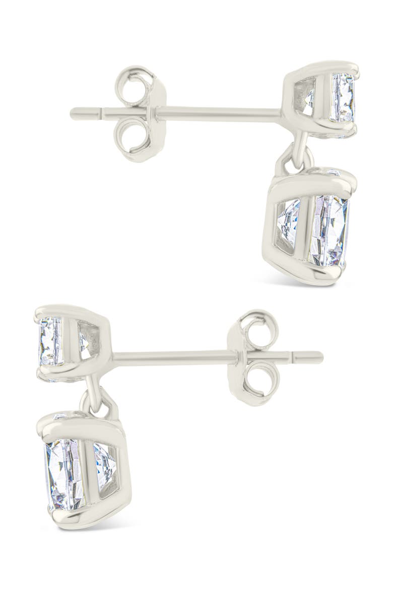 Galatea Brilliant Cubic Zirconia Drop Earrings, Alternate, color, SILVER