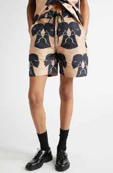 HOUSE OF AAMA Silhouette Print Cotton Twill Shorts