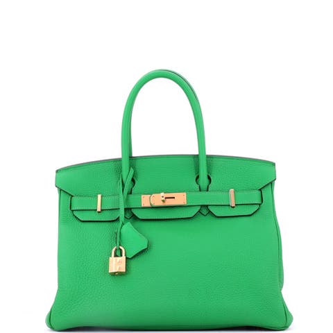 Birkin Handbag Green Togo With Gold Hardware 30