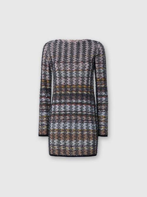Missoni Mini Dress With Chevron And Stripe Pattern In Multi