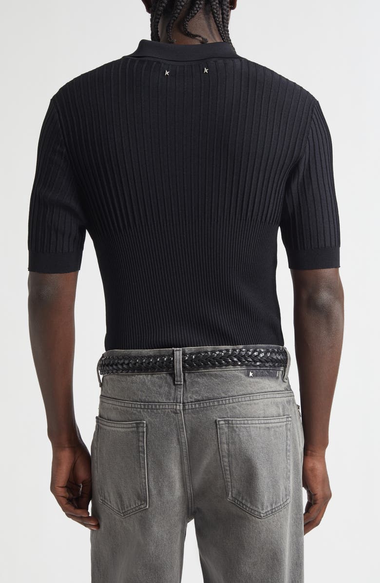 Golden Goose Journey Rib Polo, Alternate, color, Black