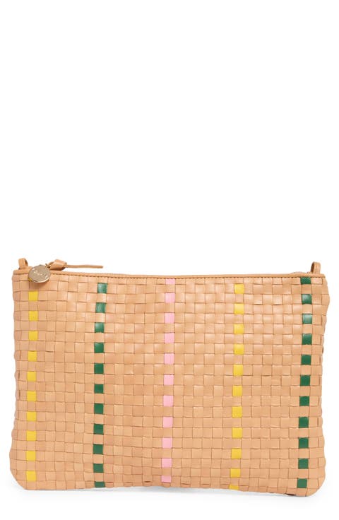 Tan Rattan Woven Flat Clutch – maeree